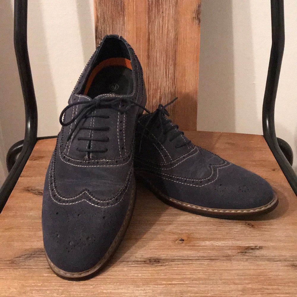 Blue Suede Shoes! Unique wingtips!